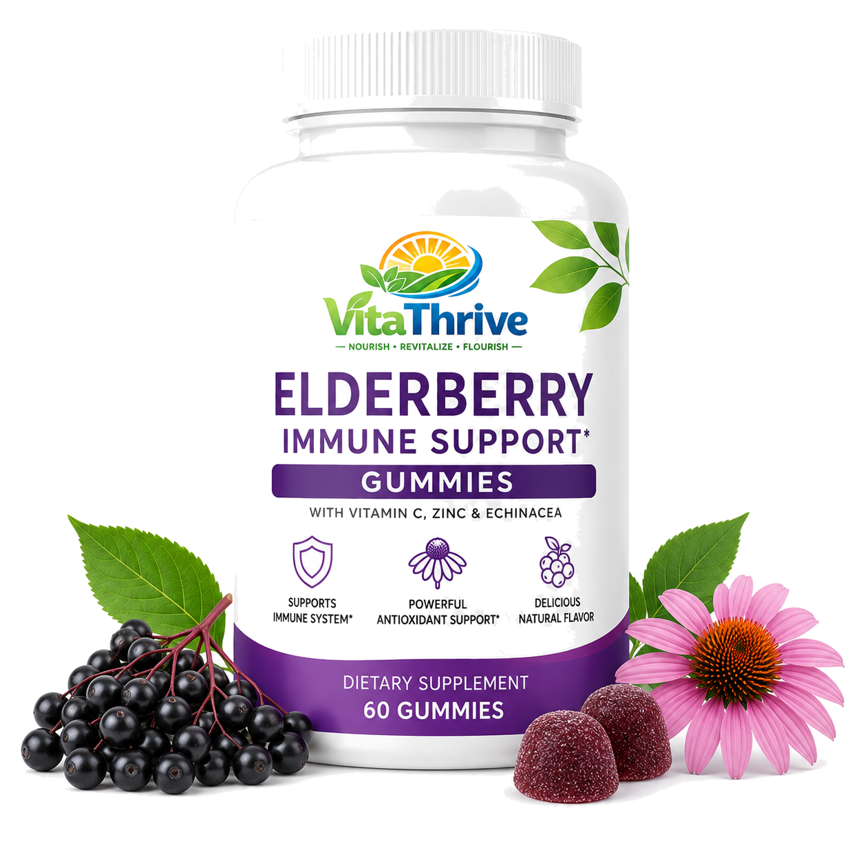 VitaThrive Elderberry Immune Gummies